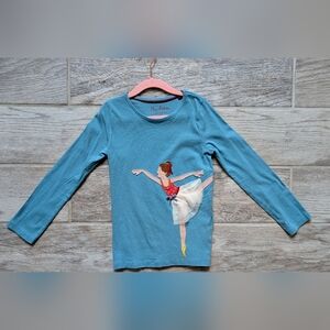 Mini Boden 6-7 VGUC Blue Ballerina Long Sleeve Tee